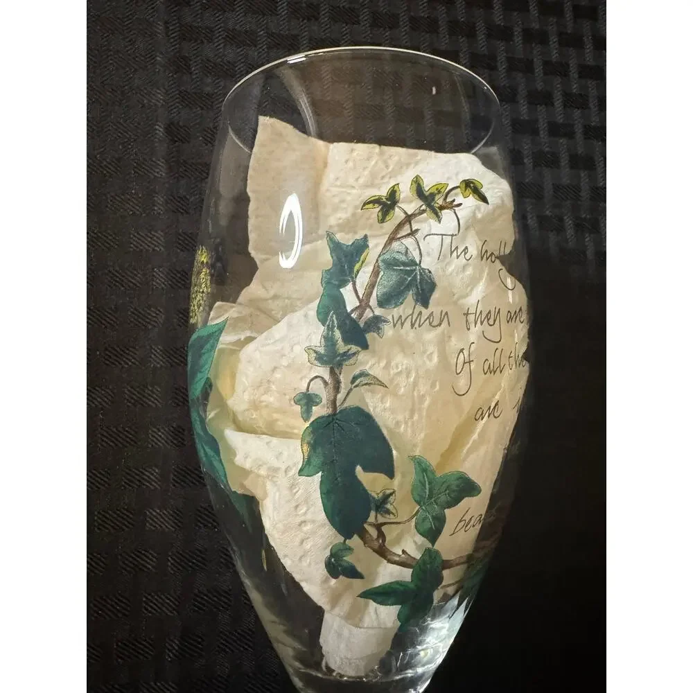 Portmeirion Iced Tea Glass the Holly and the Ivy Christmas Glass 14 Oz Set of 2